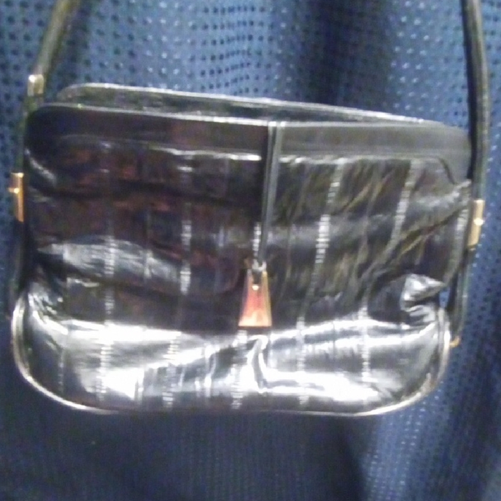 Elegant Black EEL Skin Women's Handbag